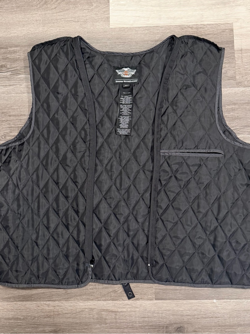 Harley-Davidson Motorcycle Quilted Vest Liner 2XL Black Biker Riding